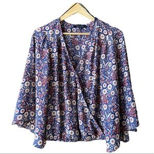 Anthro Sanctuary Bell Sleeve Wrap Top Blouse